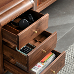 Стол рабочий округлой формы с 3-мя ящиками  Working Moonnut Table варинант исполнения - 5 | Loft Concept в Ростове-на-Дону