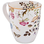 Кружка белая из фарфора с рисунком цветов 400 мл Garden Whisper Porcelain Set  варинант исполнения - 1 | Loft Concept в Ростове-на-Дону