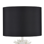 Настольная лампа с декором в виде белого цветка магнолии на каркасе и черным абажуром White Magnolia варинант исполнения - 2 | Loft Concept в Ростове-на-Дону