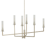 Люстра с 6-ю белыми матовыми плафонами из стекла в форме цилиндра Longitude варинант исполнения - 5 | Loft Concept в Ростове-на-Дону