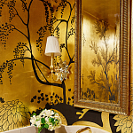 Обои ручная роспись в стиле Арт-деко Rateau Original colourway on Deep Rich Gold gilded paper варинант исполнения - 2 | Loft Concept в Ростове-на-Дону