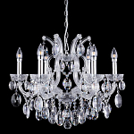 Люстра подвесная с 6-ю лампочками и прозрачными хрустальными подвесками на хромированном основании Crystal lamps варинант исполнения - 1 | Loft Concept в Ростове-на-Дону