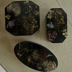 Шкатулка из эпоксидной смолы с цветами черная Epoxy Resin Square Box Black варинант исполнения - 2 | Loft Concept в Ростове-на-Дону