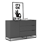 Комод цвета графит с 3-мя ящиками Strict Lines  варинант исполнения - 3 | Loft Concept в Ростове-на-Дону