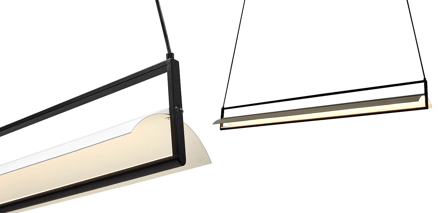 Дизайнерский линейный подвесной светильник CANVAS LINEAR RECTANGULAR HANGING LAMP Дизайнерский линейный подвесной светильник CANVAS LINEAR RECTANGULAR HANGING LAMP - Loft-Concept в Ростове-на-Дону