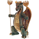 Подсвечник в виде дракона Dragon Candlestick Green Gold варинант исполнения - 3 | Loft Concept в Ростове-на-Дону