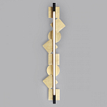 Бра вертикальное черного цвета с золотыми кругами и квадратами Gravyura варинант исполнения - 3 | Loft Concept в Ростове-на-Дону