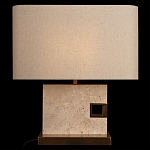 Настольная лампа с прямоугольным основанием из натурального камня c тканевым абажуром Lapis Tiburtinus варинант исполнения - 2 | Loft Concept в Ростове-на-Дону