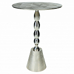 Кофейный столик с рельефной столешницей из металла Aplika Silver варинант исполнения - 1 | Loft Concept в Ростове-на-Дону