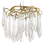 Люстра с хрустальными подвесками в виде капель Droplet Crystal Gold Chandelier 6 варинант исполнения - 1 | Loft Concept в Ростове-на-Дону