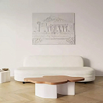 Дизайнерский журнальный стол с фигурной столешницей на белом основании Holarisex варинант исполнения - 2 | Loft Concept в Ростове-на-Дону