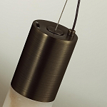 Подвесной светильник вытянутой цилиндрической формы с плафоном из алебастра и металлическими торцами Темная Латунь 100 см Cryptocrystalline Stone варинант исполнения - 6 | Loft Concept в Ростове-на-Дону