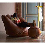 Дизайнерский кожаный пуф в виде бейсбольного мяча Poltronova Joe Ball Pouf варинант исполнения - 7 | Loft Concept в Ростове-на-Дону