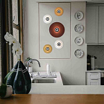 Бра с круглым белым плафоном и черной центральной деталью Natural Harmonie  варинант исполнения - 2 | Loft Concept в Ростове-на-Дону