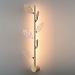 Бра с золотистой вертикальной трубкой и декоративными прозрачными листьями из стекла Sylva  варинант исполнения - 4 | Loft Concept в Ростове-на-Дону