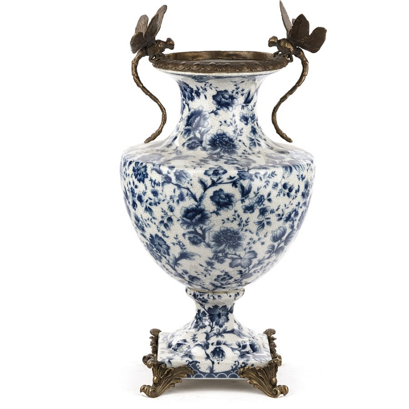  White and Blue Flowers Vase     -- | Loft Concept 