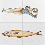 Плитка с узором Рыба Русалка варинант исполнения - 2 | Loft Concept в Ростове-на-Дону