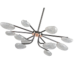 Люстра черного цвета с 12-ю прозрачными плафонами овальной формы Iona chandelier варинант исполнения - 3 | Loft Concept в Ростове-на-Дону