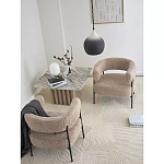 Кресло полукруглое мягкое с буклированной обивкой Armchair with Boucle Upholstery варинант исполнения - 7 | Loft Concept в Ростове-на-Дону