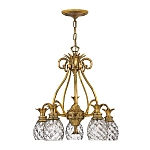 Люстра цвета латунь с 5-ю плафонами из рельефного стекла в форме ананаса Hinkley варинант исполнения - 2 | Loft Concept в Ростове-на-Дону