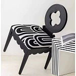 Дизайнерский стул с круглой деревянной спинкой Black and White Clover варинант исполнения - 6 | Loft Concept в Ростове-на-Дону