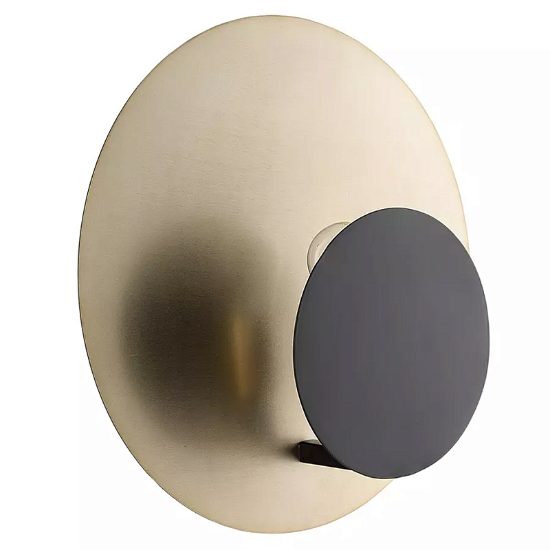 Бра круглое в сочетании золотистого и чёрного цвета Round Sconce Gold and Black Черный Золотой в Ростове-на-Дону | Loft Concept 