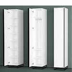 Шкаф-пенал белый с зеркальной дверцей Strict Lines варинант исполнения - 5 | Loft Concept в Ростове-на-Дону