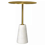 Кофейный столик с круглой столешницей на белом мраморном основании Original Foundation варинант исполнения - 3 | Loft Concept в Ростове-на-Дону