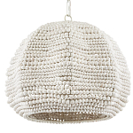 Подвесной светильник в форме купола с декором из круглых деревянных бусин White Wooden Beads Chandelier варинант исполнения - 3 | Loft Concept в Ростове-на-Дону