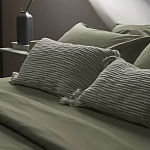 Чехол на подушку мятного цвета с бахромой и объемным узором Ethnic mix варинант исполнения - 6 | Loft Concept в Ростове-на-Дону