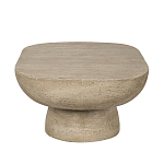 Столик кофейный кремового цвета с овальной столешницей и круглым основанием Cream Dalmen Table варинант исполнения - 3 | Loft Concept в Ростове-на-Дону