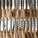 Люстра трехъярусная с декором из круглых деревянных бусин с кисточками Gray Brown Wooden Beads Chandelier варинант исполнения - 1 | Loft Concept в Ростове-на-Дону