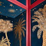 Обои с вышивкой ручной работы Deco Palms Original colourway on velvet варинант исполнения - 2 | Loft Concept в Ростове-на-Дону