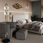 Бра с черным основанием и золотистым декором Bruno варинант исполнения - 5 | Loft Concept в Ростове-на-Дону