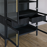 Витрина Primo со стеклянными фасадами и 2 ящиками Черный дуб варинант исполнения - 7 | Loft Concept в Ростове-на-Дону