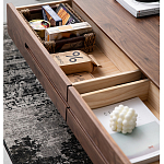 Кофейный стол из массива дерева с выдвижными ящиками Coffee Walnut Table варинант исполнения - 3 | Loft Concept в Ростове-на-Дону