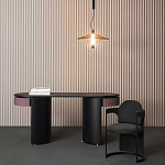 Дизайнерский письменный стол овальной формы с 2-мя выдвижными ящиками по бокам Parsec варинант исполнения - 1 | Loft Concept в Ростове-на-Дону