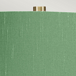 Настольная лампа с белым фигурным основанием на латунном основании и зеленым тканевым конусным абажуром Elstead Lighting варинант исполнения - 2 | Loft Concept в Ростове-на-Дону