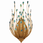 Бра настенное золотое с декором из бирюзовых элементов Peacock Tail варинант исполнения - 3 | Loft Concept в Ростове-на-Дону