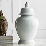Ваза белая с крышкой однотонная Chinoiserie Ceramics варинант исполнения - 2 | Loft Concept в Ростове-на-Дону