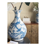 Ваза с мотивами цветущего сада с попугаями Blue Vase Inspired by Nature варинант исполнения - 6 | Loft Concept в Ростове-на-Дону