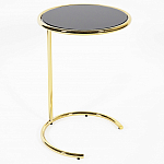 Приставной столик на золотистом основании с черной столешницей Noir варинант исполнения - 1 | Loft Concept в Ростове-на-Дону