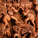 Панно из дерева пирамида из слонов Panel With Animals варинант исполнения - 2 | Loft Concept в Ростове-на-Дону