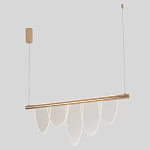 Люстра подвесная с пятью прозрачными элементами в форме лепестков и золотистым металлическим основанием DALI Tonin Casa варинант исполнения - 1 | Loft Concept в Ростове-на-Дону