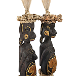 Комплект из 2-х статуэток из массива албезии Asmat Statuettes Albesia варинант исполнения - 2 | Loft Concept в Ростове-на-Дону