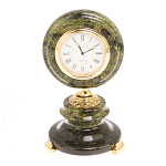 Часы настольные бронзовые из натуральных камней Мрамор и Змеевик Stone Clock варинант исполнения - 13 | Loft Concept в Ростове-на-Дону