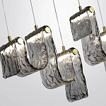 Подвесной светильник линейный с плафонами волнистой формы из фактурного стекла Big Wave варинант исполнения - 5 | Loft Concept в Ростове-на-Дону