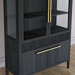 Витрина Primo со стеклянными фасадами и буфетом шпон Черный дуб варинант исполнения - 5 | Loft Concept в Ростове-на-Дону