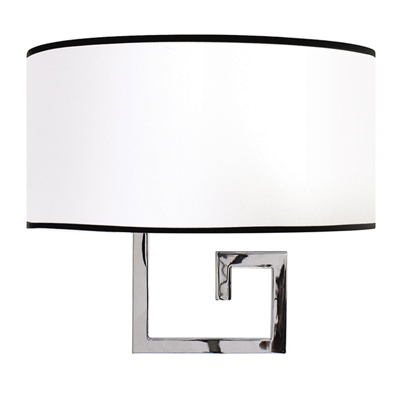 Бра с белым овальным абажуром с черной окантовкой Natural Concepts Хром Золотой Белый Черный в Ростове-на-Дону | Loft Concept 