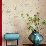 Обои с вышивкой ручной работы Glyph Original colourway on wool sateen варинант исполнения - 2 | Loft Concept в Ростове-на-Дону